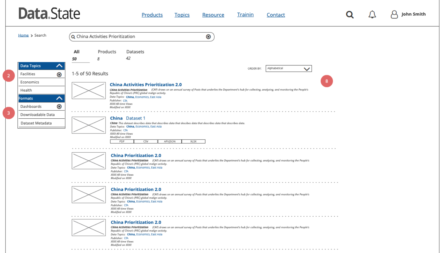 Search Wireframe