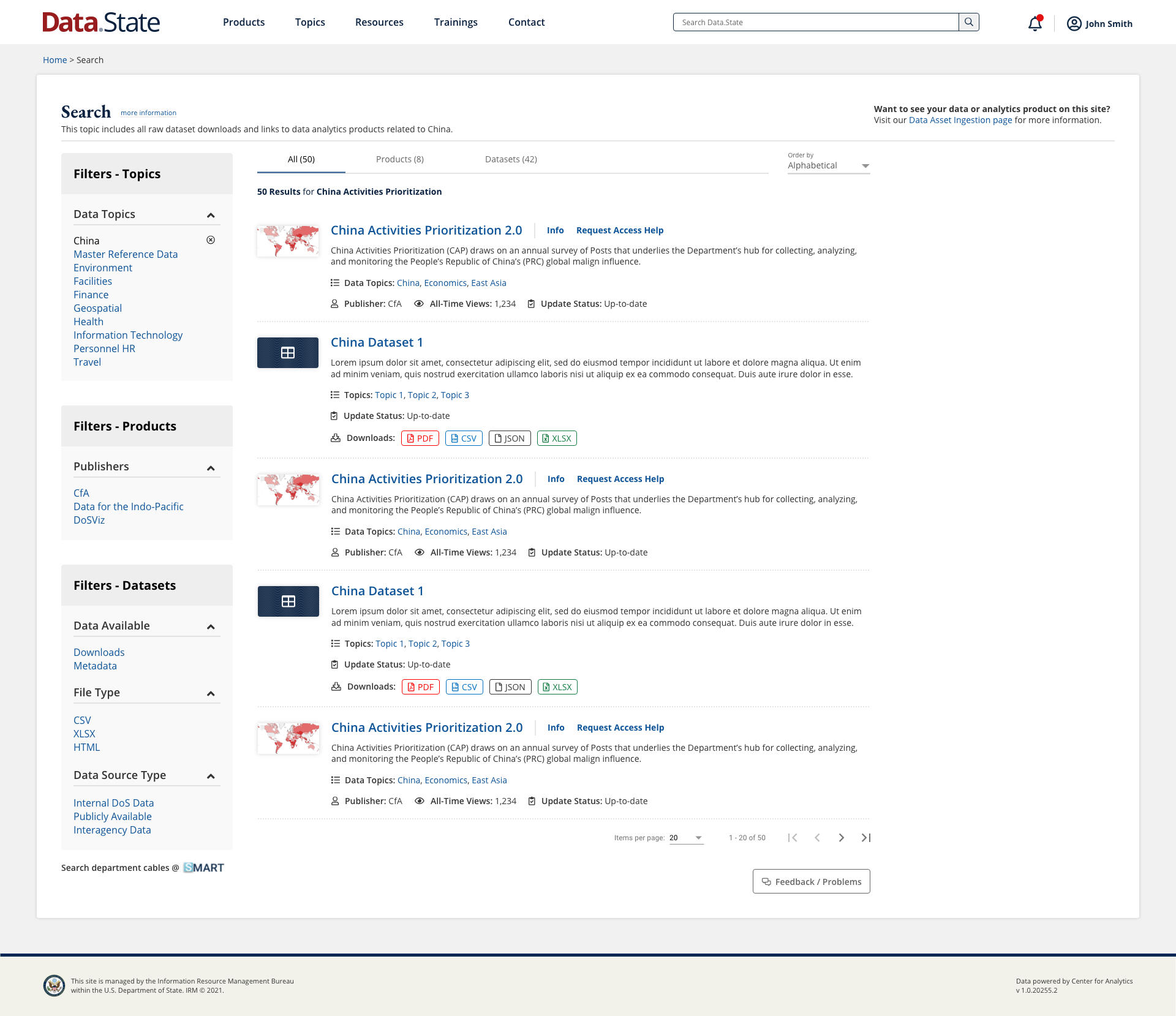 Search Page Mockup