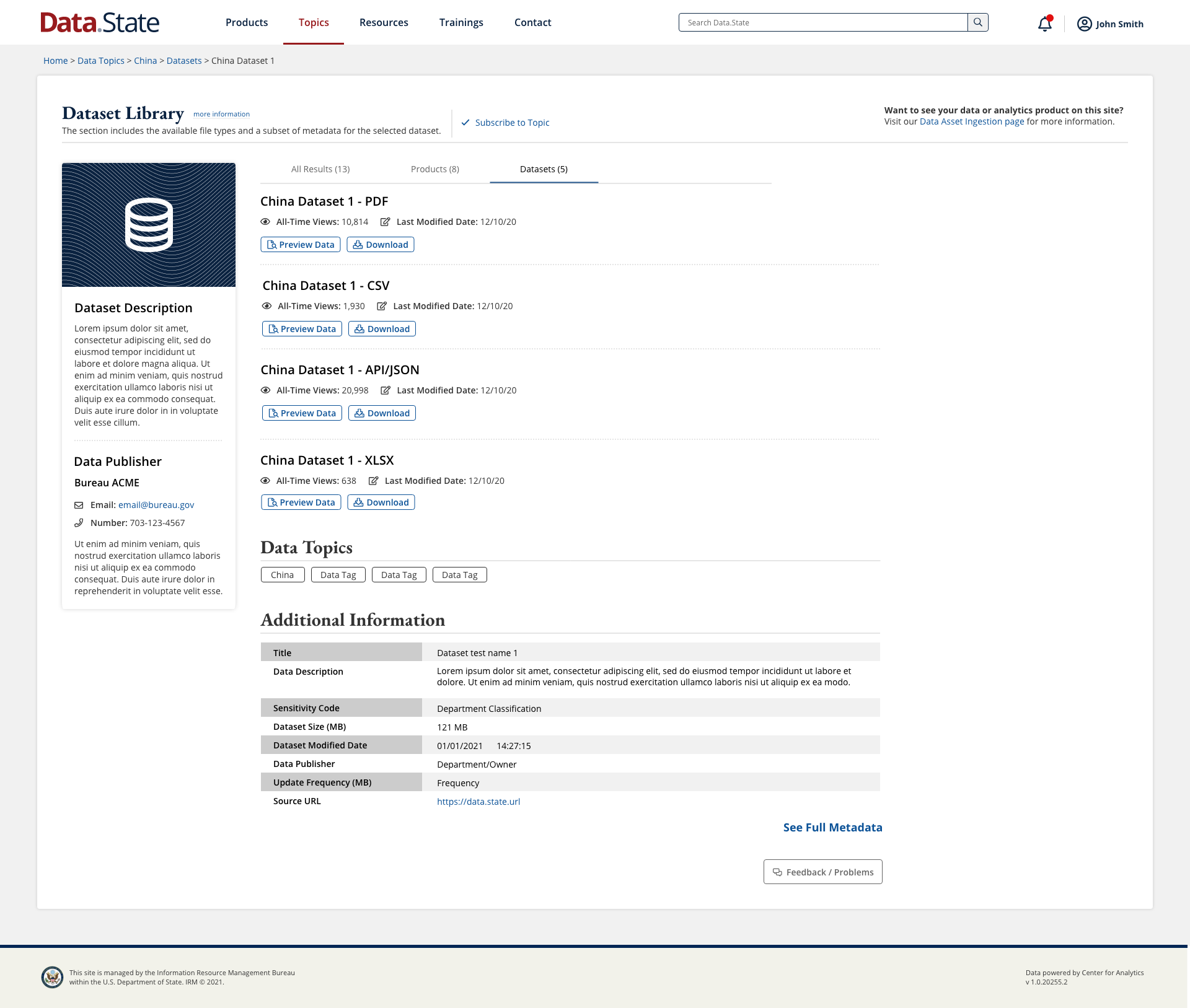 Topics Mockup